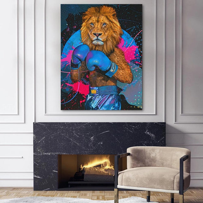 ChandelierDecor - King Lion Boxer Canvas Wall Art