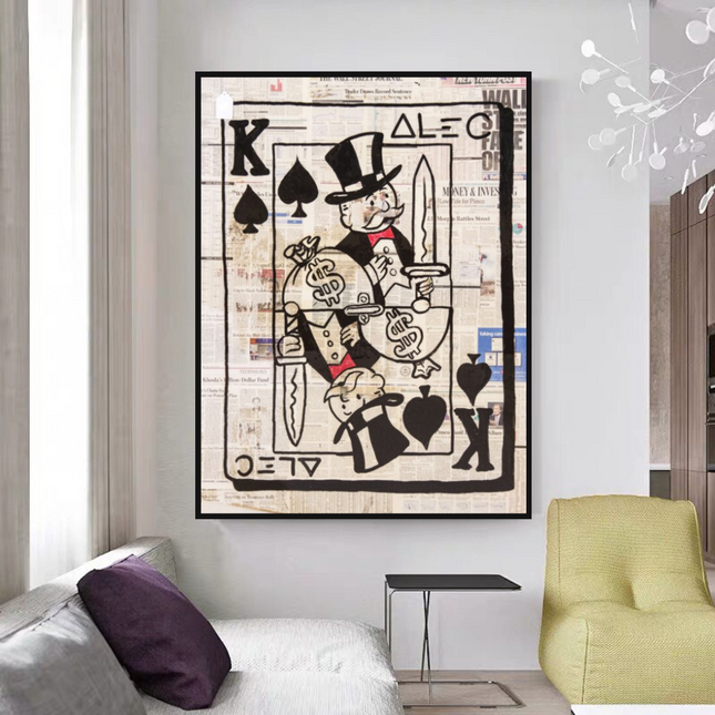 ChandelierDecor - King of Spades Poker - Mr Monopoly Canvas Art