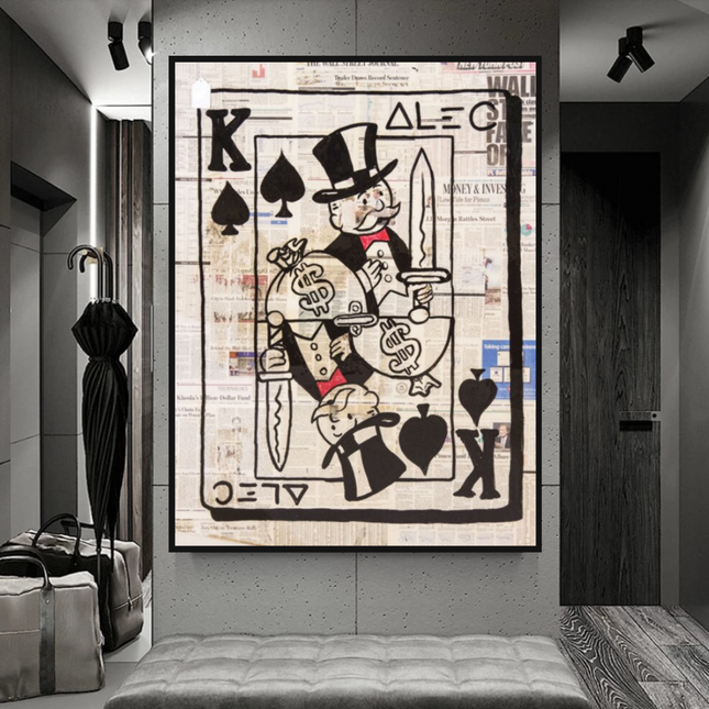ChandelierDecor - King of Spades Poker - Mr Monopoly Canvas Art