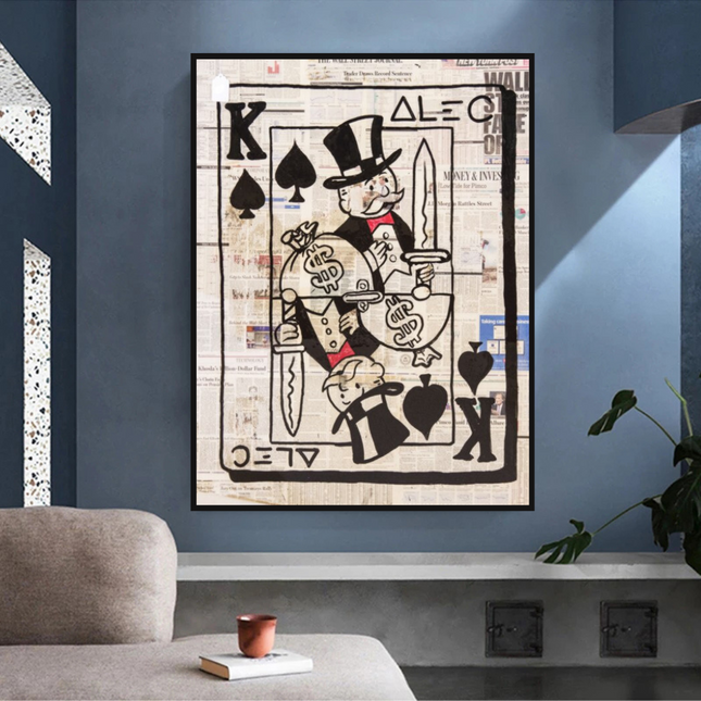 ChandelierDecor - King of Spades Poker - Mr Monopoly Canvas Art