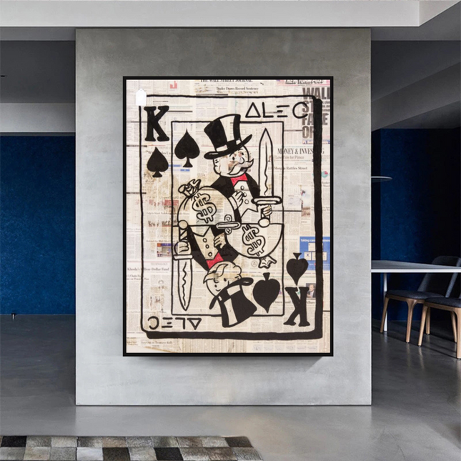 ChandelierDecor - King of Spades Poker - Mr Monopoly Canvas Art
