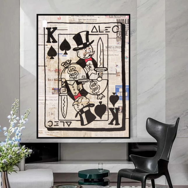 ChandelierDecor - King of Spades Poker - Mr Monopoly Canvas Art