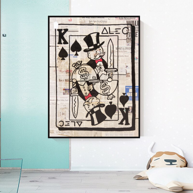ChandelierDecor - King of Spades Poker - Mr Monopoly Canvas Art