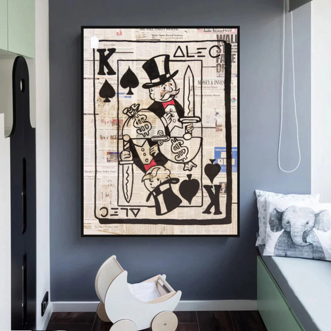 ChandelierDecor - King of Spades Poker - Mr Monopoly Canvas Art