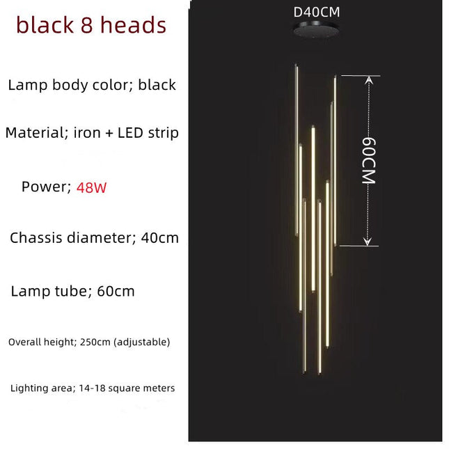 ChandelierDecor - LED Bars Staircase Chandelier: Illuminate Your Space