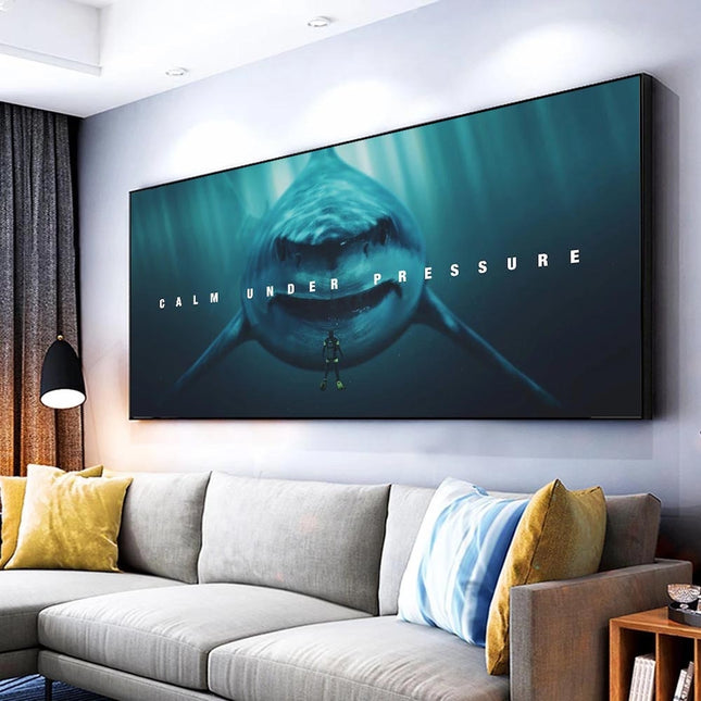 ChandelierDecor - Large Size Animal Shark Canvas Wall Art