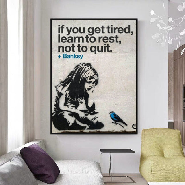 ChandelierDecor - Learn to Rest Canvas Wall Art - Discover Banksy