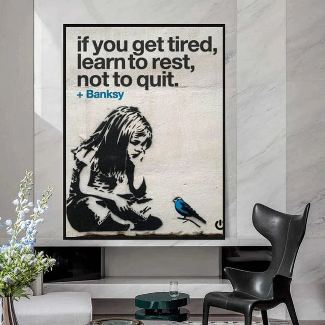 ChandelierDecor - Learn to Rest Canvas Wall Art - Discover Banksy