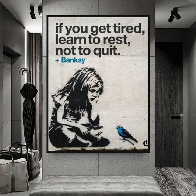 ChandelierDecor - Learn to Rest Canvas Wall Art - Discover Banksy