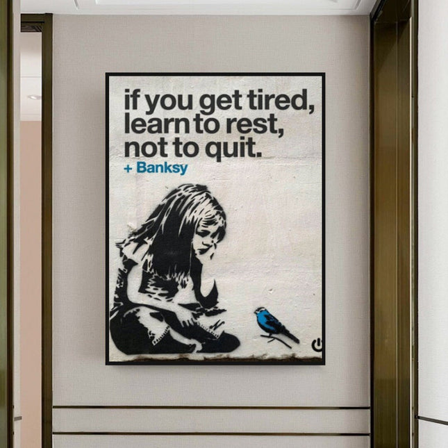 ChandelierDecor - Learn to Rest Canvas Wall Art - Discover Banksy