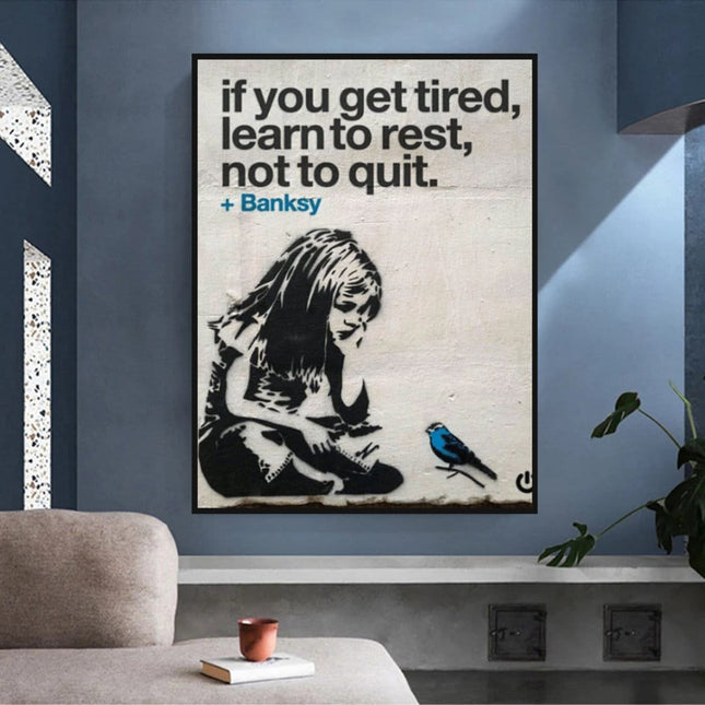 ChandelierDecor - Learn to Rest Canvas Wall Art - Discover Banksy