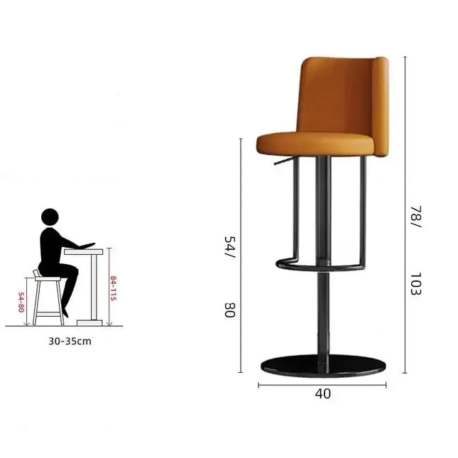 ChandelierDecor-Leather Bar Stool – Adjustable