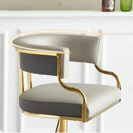 Swivel Leather Bar Stools Height Adjustable Kitchen Counter Stools-Bar Stools