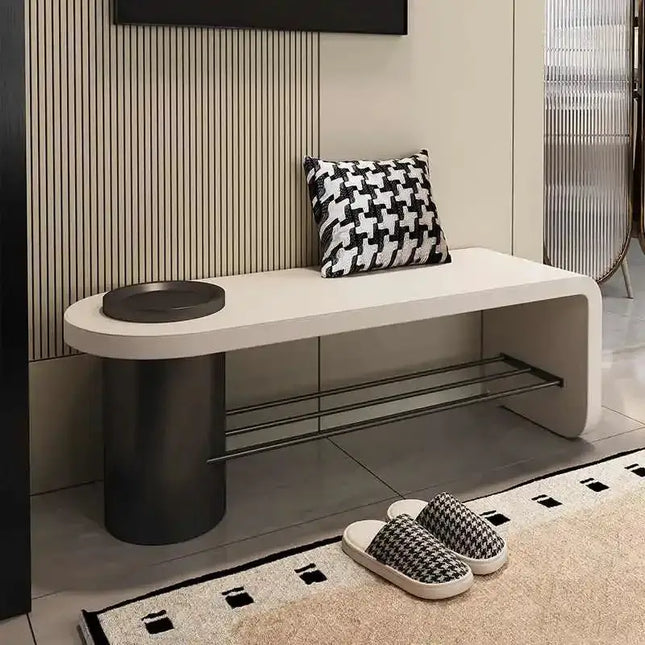 ChandelierDecor-Leather Bench