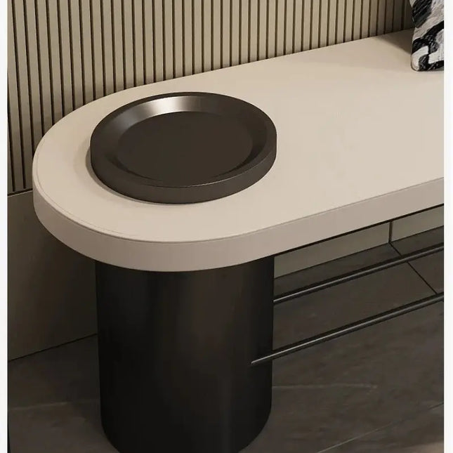 ChandelierDecor-Leather Bench