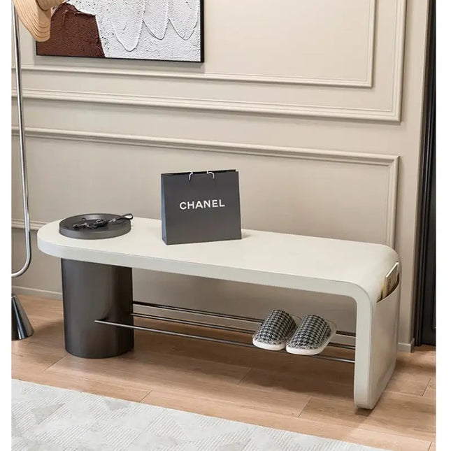 ChandelierDecor-Leather Bench