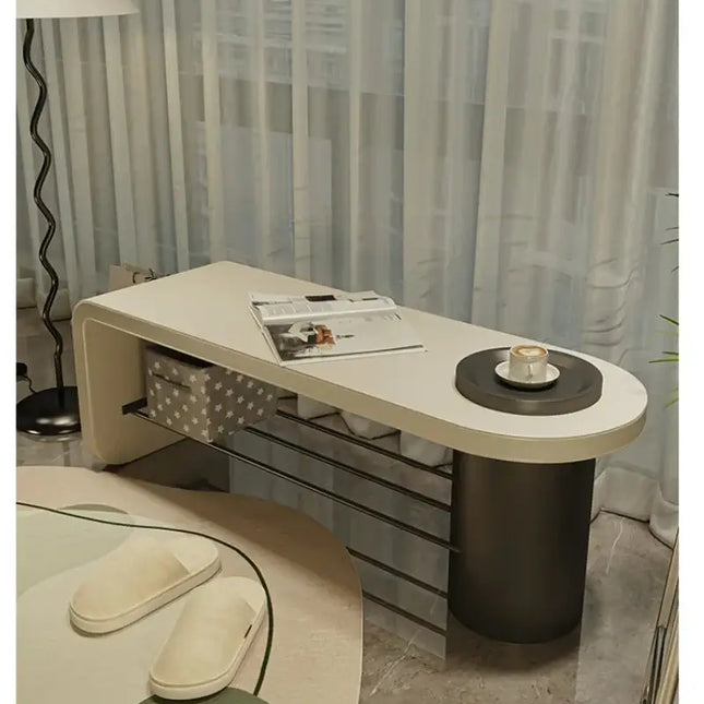 ChandelierDecor-Leather Bench