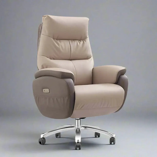 ChandelierDecor-Leather Recliner Chair – Reclining, Swivel, Footrest • Office