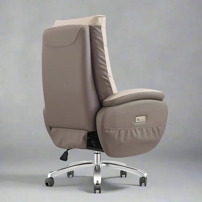 ChandelierDecor-Leather Recliner Chair – Reclining, Swivel, Footrest • Office