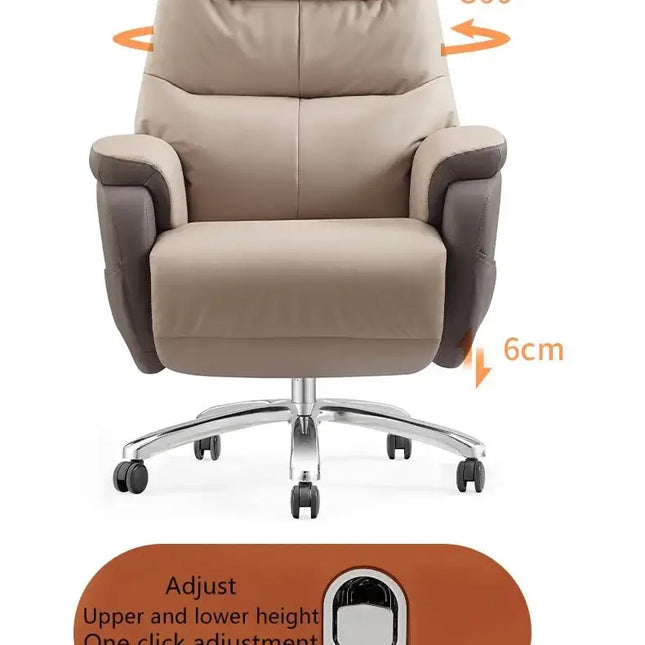 ChandelierDecor-Leather Recliner Chair – Reclining, Swivel, Footrest • Office
