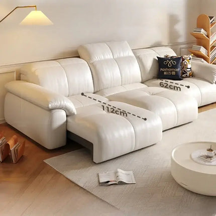 ChandelierDecor-Leather Sectional Sofa – Reclining, Remote Control