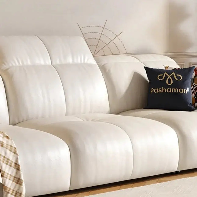 ChandelierDecor-Leather Sectional Sofa – Reclining, Remote Control