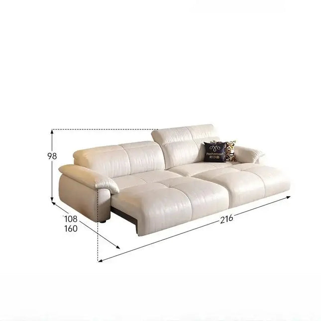 ChandelierDecor-Leather Sectional Sofa – Reclining, Remote Control