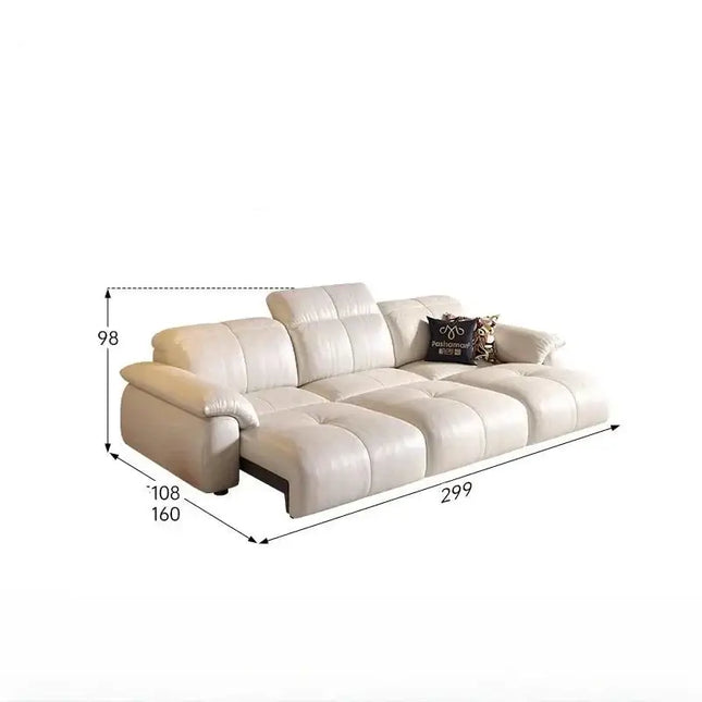 ChandelierDecor-Leather Sectional Sofa – Reclining, Remote Control