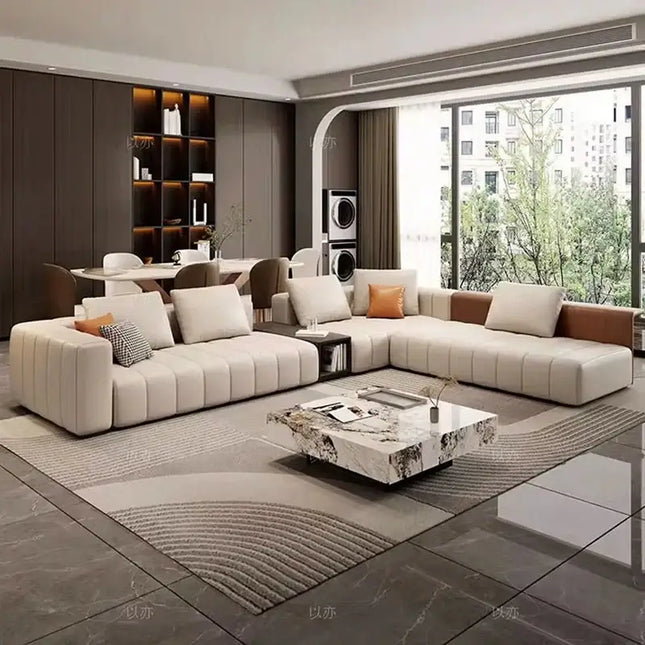 ChandelierDecor - Leather Sectional Sofa – Sleeper