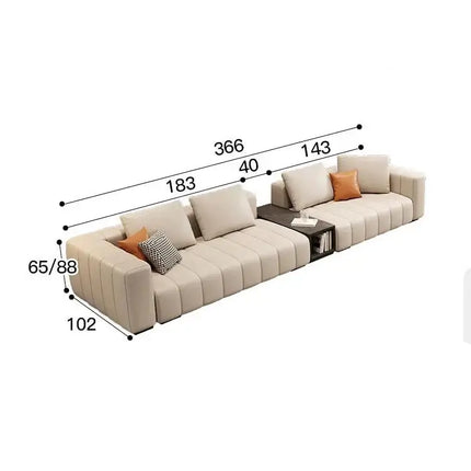 ChandelierDecor-Leather Sectional Sofa – Sleeper