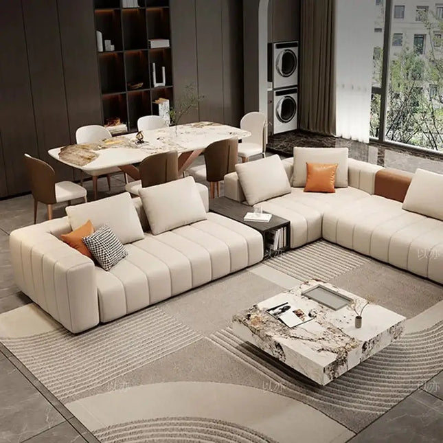 ChandelierDecor - Leather Sectional Sofa – Sleeper