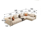 Corner Sofa 326x182cm with Mid Wood