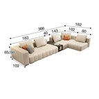 Corner Sofa 366x182cm with Mid Wood