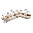 Corner Sofa 366x182cm with Mid & Back Wood