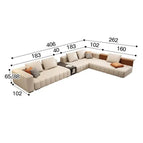 Corner Sofa 406x262cm with Mid & Back Wood