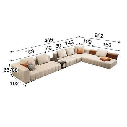 ChandelierDecor-Leather Sectional Sofa – Sleeper