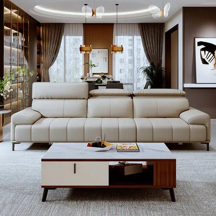 ChandelierDecor-Leather Sofa Set