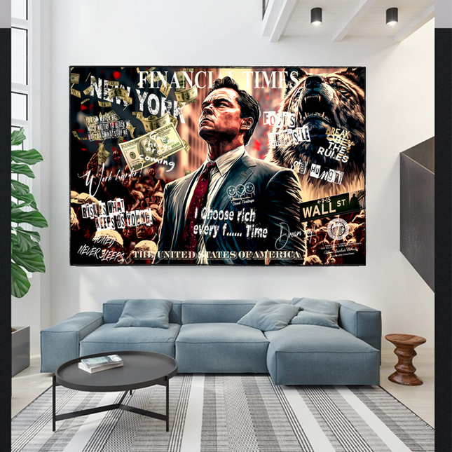 ChandelierDecor - Leonardo DiCaprio - Wolf of Wall Street Canvas Wall Art