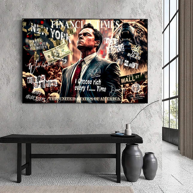 ChandelierDecor - Leonardo DiCaprio - Wolf of Wall Street Canvas Wall Art