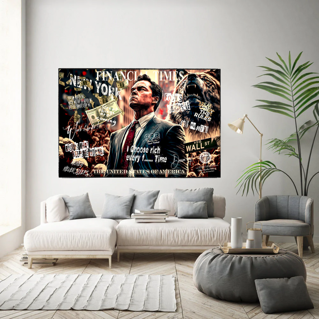 ChandelierDecor - Leonardo DiCaprio - Wolf of Wall Street Canvas Wall Art