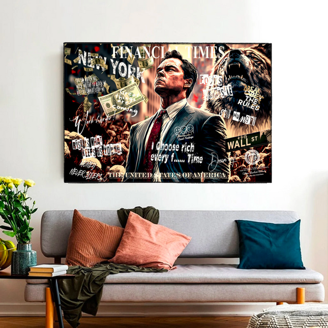 ChandelierDecor - Leonardo DiCaprio - Wolf of Wall Street Canvas Wall Art
