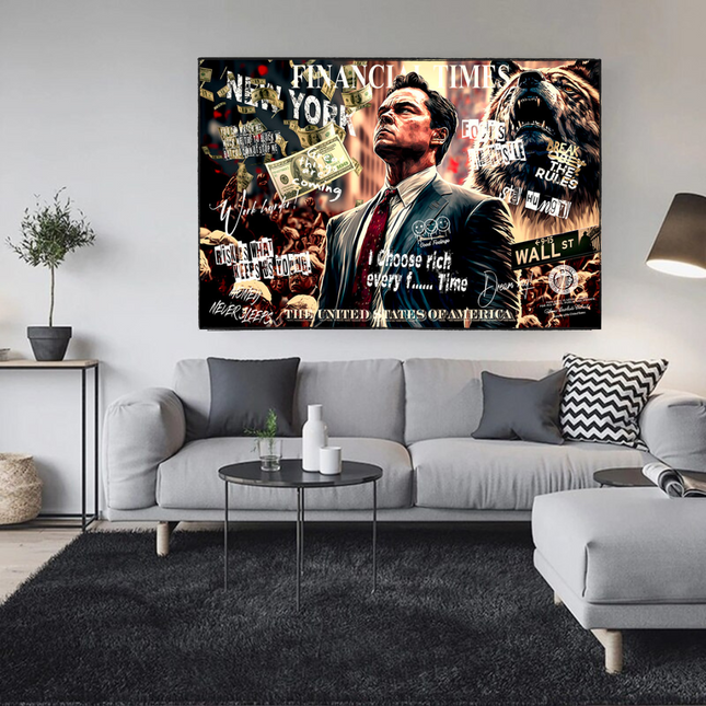 ChandelierDecor - Leonardo DiCaprio - Wolf of Wall Street Canvas Wall Art
