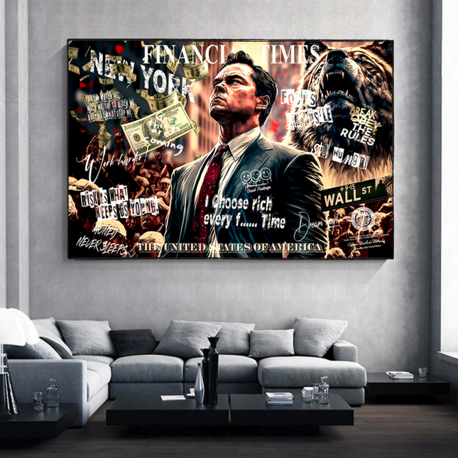ChandelierDecor - Leonardo DiCaprio - Wolf of Wall Street Canvas Wall Art