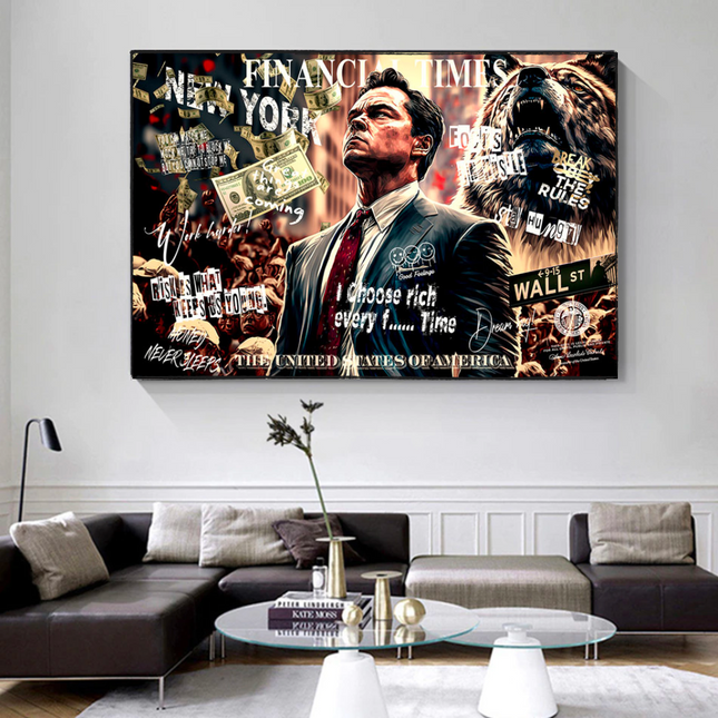 ChandelierDecor - Leonardo DiCaprio - Wolf of Wall Street Canvas Wall Art