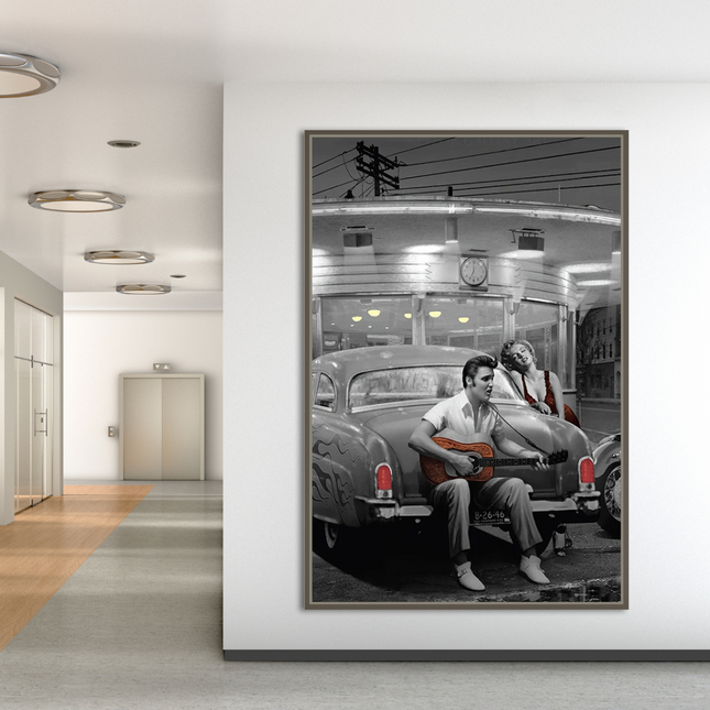 ChandelierDecor - Let's Ride Together: Elvis and Marilyn Canvas Wall Art
