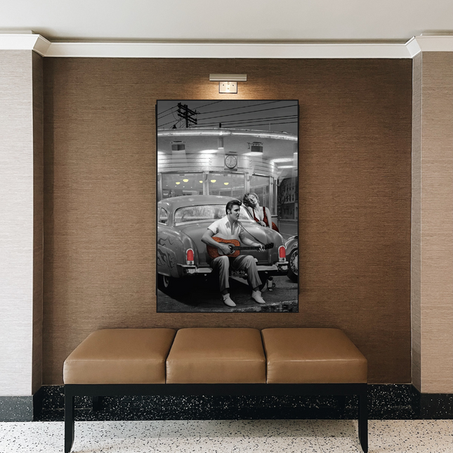ChandelierDecor - Let's Ride Together: Elvis and Marilyn Canvas Wall Art