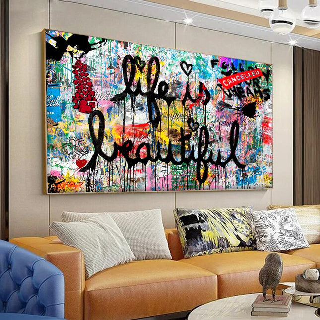 ChandelierDecor - Life Is Beautiful Canvas Wall Art