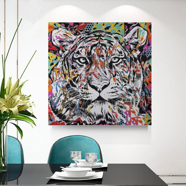 ChandelierDecor - Lion Tiger Graffiti Canvas Wall Art