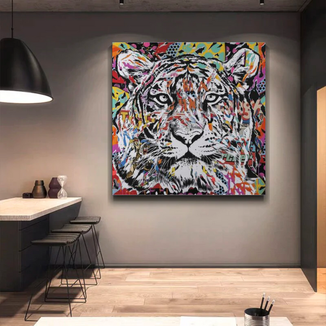 ChandelierDecor - Lion Tiger Graffiti Canvas Wall Art