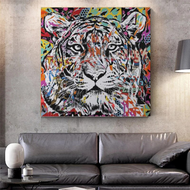 ChandelierDecor - Lion Tiger Graffiti Canvas Wall Art